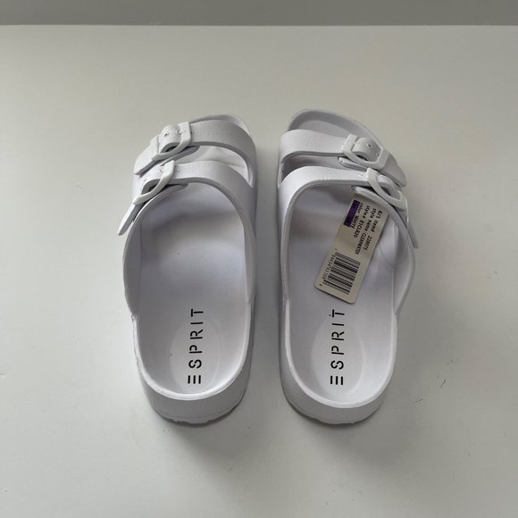 ESPRIT Women's Size 8 Clearwater 2 Adjustable Band Slides White NWT with Box - Picture 5 of 7